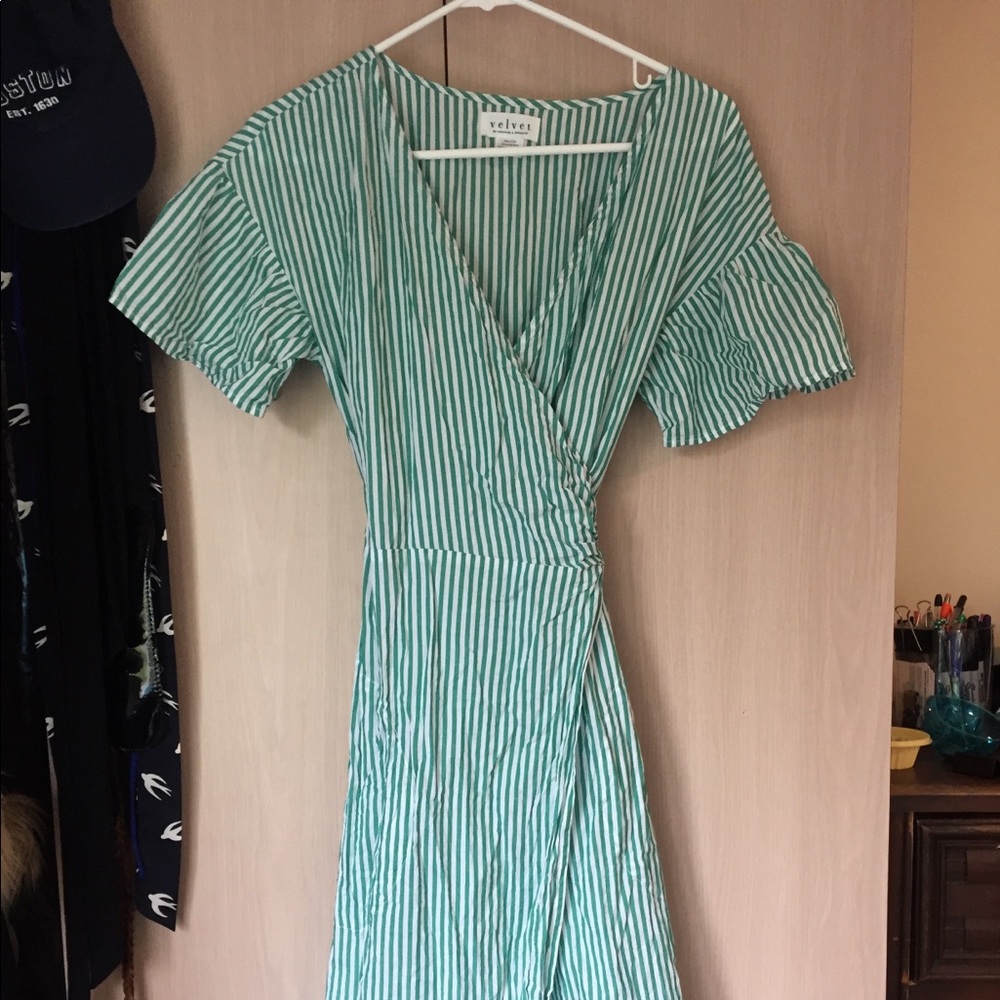 Anthropologie Wilkes Striped Wrap Dress - Picture 3 of 6